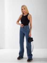 Джинси Minimal Wide leg жіночі  синього кольору 33043