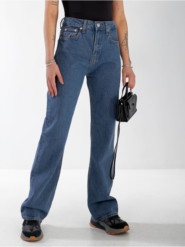 Джинси Minimal Wide leg жіночі  синього кольору 33043