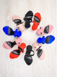 Босоніжки Kristal чорна замша скло 6469-28