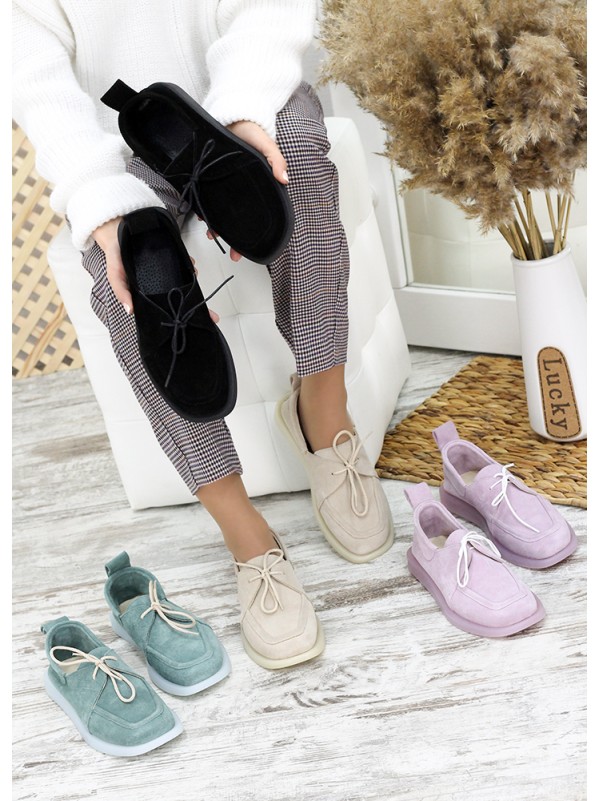 М'які чорні мокасини Comfort 7654-28