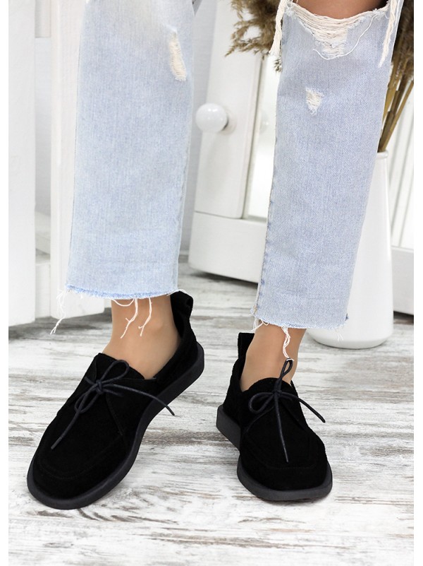 М'які чорні мокасини Comfort 7654-28