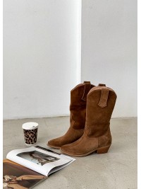 Чоботи козаки brown замша 8223-28