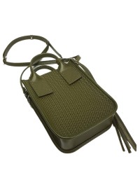 Сумка mini натуральна шкіра хакі 8384-11
