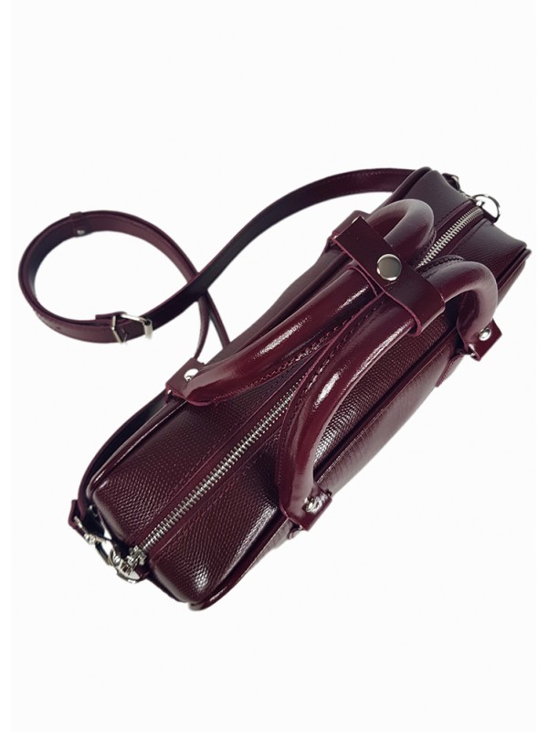 Сумка cross body шкіра бордо 8399-11