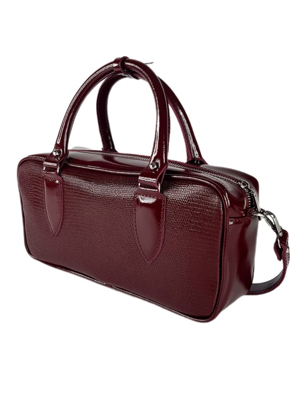 Сумка cross body шкіра бордо 8399-11