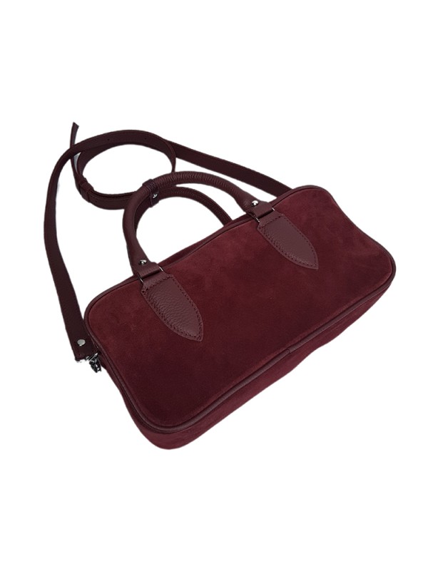 Сумка cross body замша бордо 8400-11