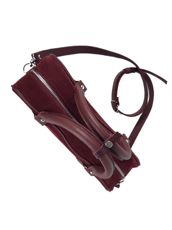 Сумка cross body замша бордо 8400-11