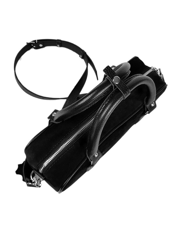Сумка cross body замша чорний 8405-11
