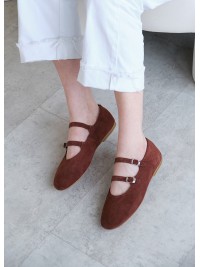 Балетки натуральна замша brown 8434-28