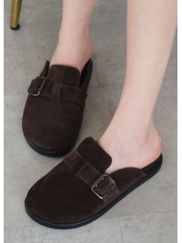 Шльопанці клоги замша brown 8465-28