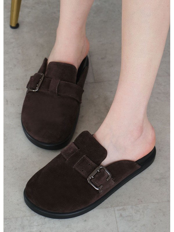 Шльопанці клоги замша brown 8465-28