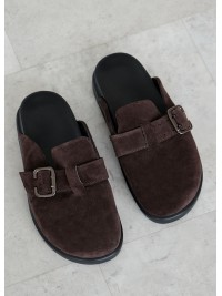 Шльопанці клоги замша brown 8465-28