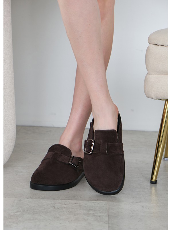 Шльопанці клоги замша brown 8465-28