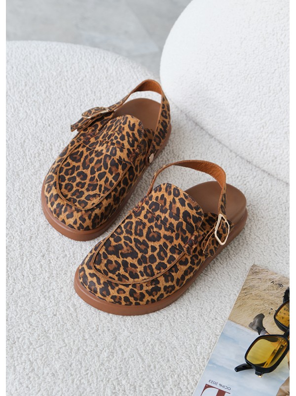 Клоги Barefoot шкіра леопард 8469-28