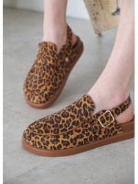 Клоги Barefoot шкіра леопард 8469-28