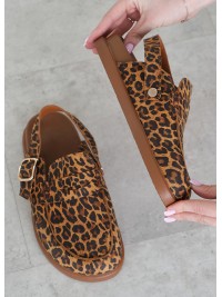 Клоги Barefoot шкіра леопард 8469-28