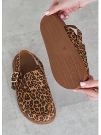 Клоги Barefoot шкіра леопард 8469-28