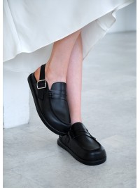 Клоги Barefoot шкіра чорний 8475-28