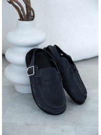 Клоги Barefoot замша сірий 8476-28