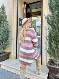 В'язане плаття в смужку пудрового кольору 29892