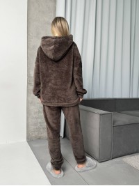 Жіночий костюм для дому з махри коричневого кольору 29909