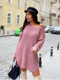 В'язана сукня-туніка пудрового кольору 29940