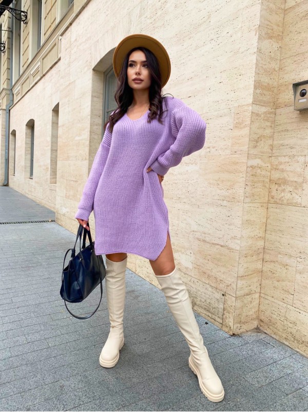 В'язана сукня-туніка лавандового кольору 29942