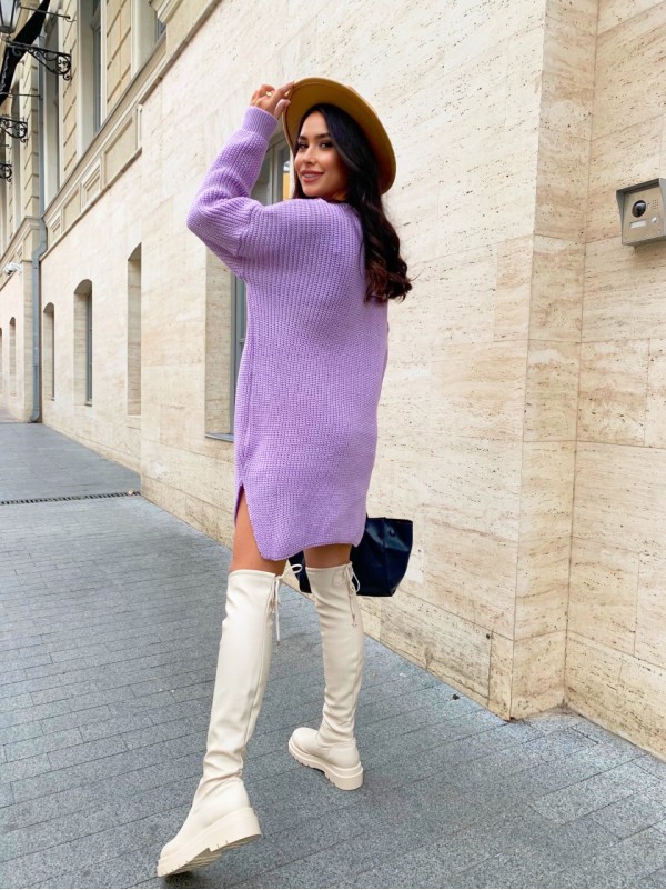 В'язана сукня-туніка лавандового кольору 29942