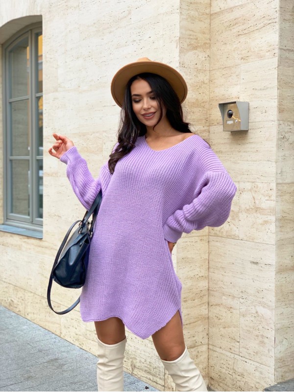 В'язана сукня-туніка лавандового кольору 29942