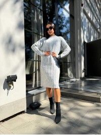 В'язана напіввовняна сукня сiрого кольору 29963