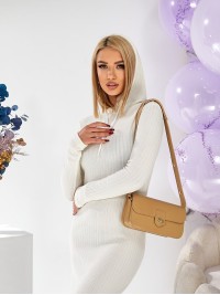 Довга сукня з капюшоном молочного кольору 30000