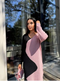 В'язана сукня до колін чорного кольору 30070