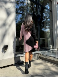 В'язана сукня до колін чорного кольору 30070