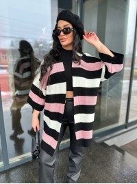 Жіночий в'язаний кардиган чорного кольору 30135