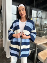 Жіночий в'язаний кардиган синього кольору 30136