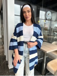 Жіночий в'язаний кардиган синього кольору 30136