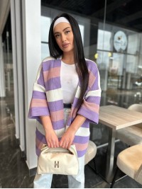 Жіночий в'язаний кардиган бузкового кольору 30137