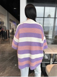 Жіночий в'язаний кардиган бузкового кольору 30137