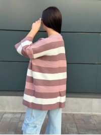 Жіночий в'язаний кардиган пудрового кольору 30138