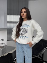 Жіночий теплий світшот молочного кольору 30139