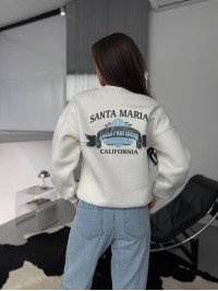 Жіночий теплий світшот молочного кольору 30139