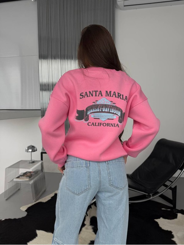 Жіночий теплий світшот рожевого кольору 30142