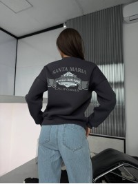 Жіночий теплий світшот графiтового кольору 30143