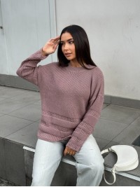 Жіночий базовий светр пудрового кольору 30177