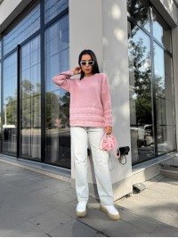 Жіночий базовий светр рожевого кольору 30179