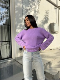 Жіночий базовий светр бузкового кольору 30180