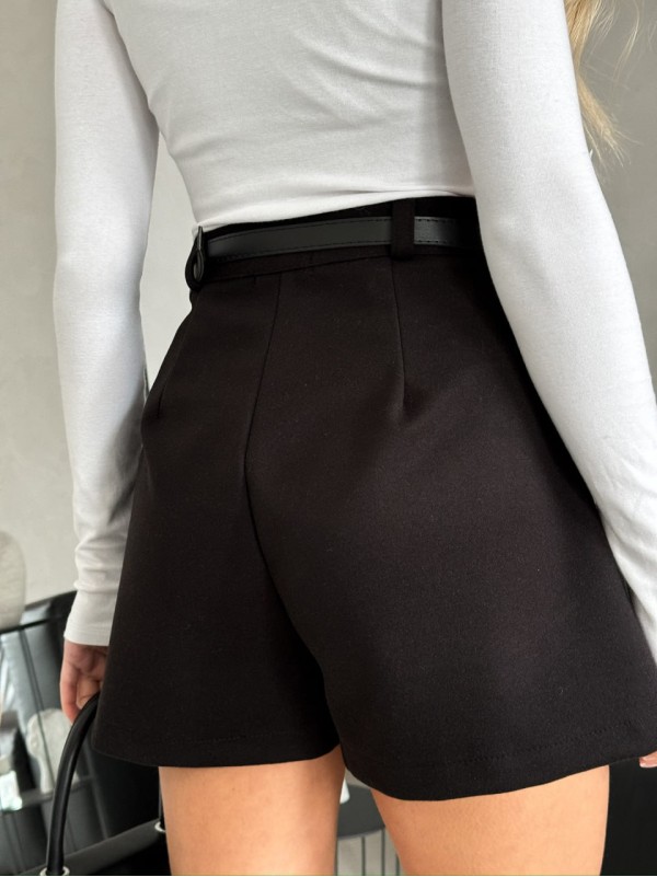 Жіночі теплi шорти чорного кольору 30215