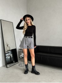 Жіночі кашемірові шорти сірого кольору 30218