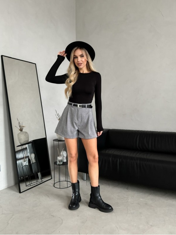 Жіночі кашемірові шорти сірого кольору 30218