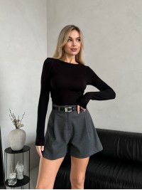 Жіночі кашемірові шорти графітового кольору 30219